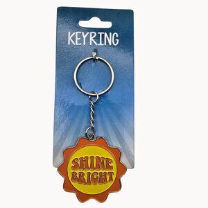 New Keyring Shine Bright Yellow/Orange Retro Style Sun Shape Keychain Accessory